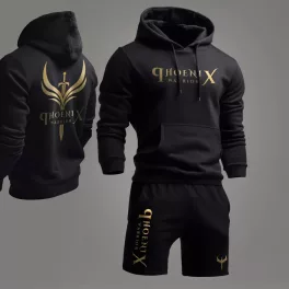 Phoenix warrior fekete pulóver + fekete rövidnadrág 