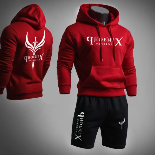Phoenix warrior piros pulóver + fekete rövidnadrág 