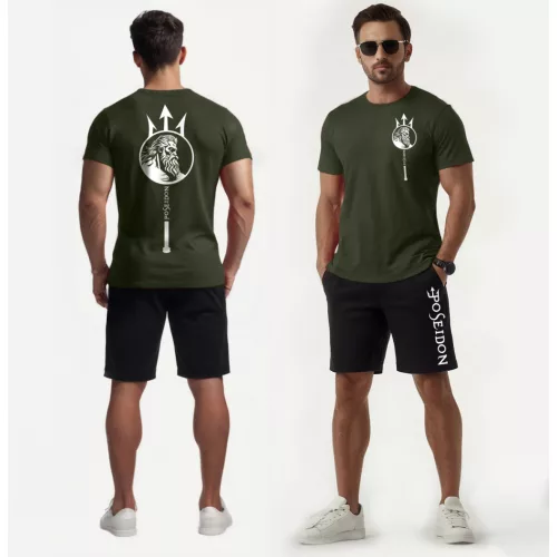 Poseidon férfi póló + rövidnadrág / Army - fekete