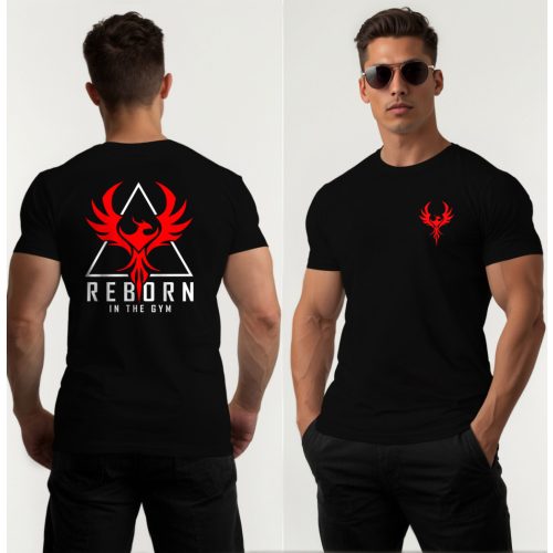 Reborn in the gym férfi póló / Fekete