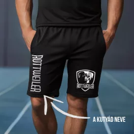 Rottweiler fekete rövidnadrág - A saját kutyád nevével 