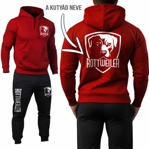 Egyedi rottweiler melegítő szett / Piros-fekete