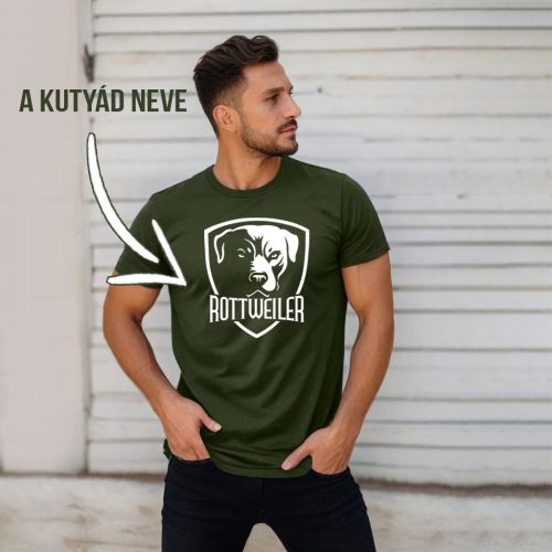 Egyedi rottweiler férfi póló / Army