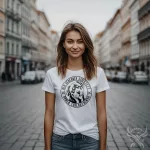 Nem vérebnek született, hanem családtagnak  - Rottweiler női fehér póló + szürke short 