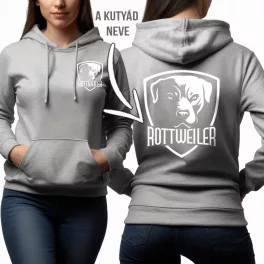   Rottweiler női pulóver - A saját kutyád nevével / Szürke