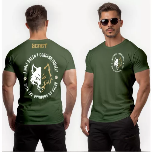 A wolf doesn't concern himself with the opinions of sheep. Férfi póló / Army