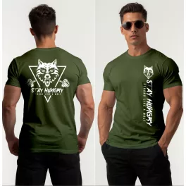 Stay hungry strong like a wolf férfi póló / Army