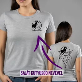   Tacskó mintás női póló - Saját kutyusod nevével / Szürke