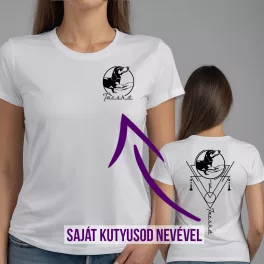   Tacskó mintás női póló - Saját kutyusod nevével / Fehér