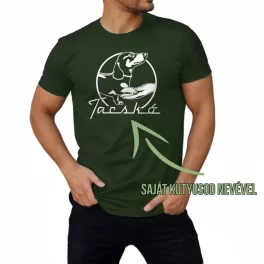   Tacskó nagy mintás férfi póló - Saját kutyusod nevével / Army