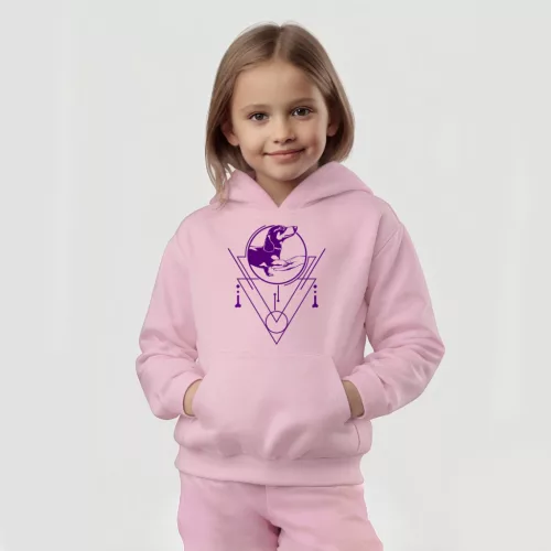 Tacskó mintás gyerek pulóver / Pink