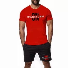   Transform on -  Férfi póló + rövidnadrág / Piros - fekete