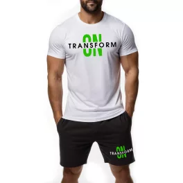   Transform on -  Férfi póló + rövidnadrág / Fehér - fekete