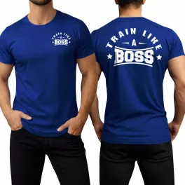 Train like a boss férfi póló / Kék