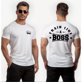 Train like a boss férfi póló / Fehér