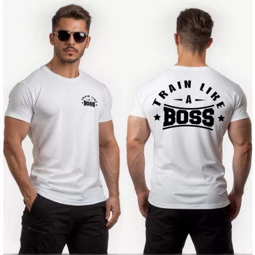 Train like a boss férfi póló / Fehér