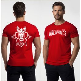 Vikings fight for Valkyries férfi póló / Piros