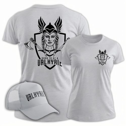 Born to be a Valkyrie Női póló + baseball sapka / Szürke