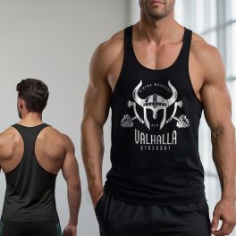   Viking workout and valhalla strenght / Fekete stringer trikó