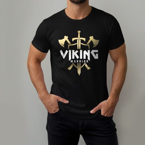Viking warrior férfi póló / Fekete