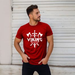 Viking warrior férfi póló/ Piros