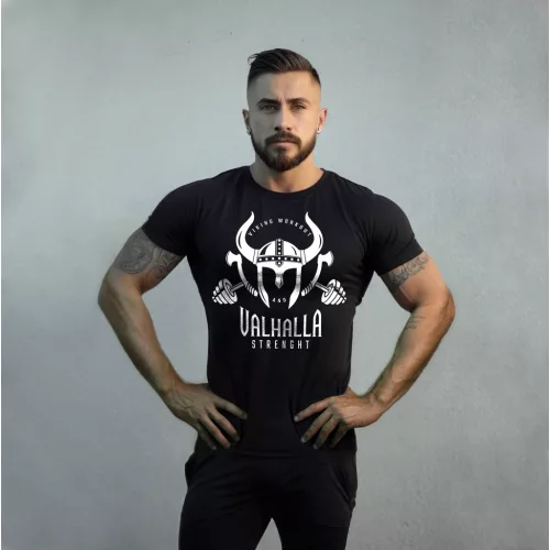 Viking workout and valhalla strenght póló / Fekete