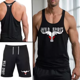   Wild spirit - Bull stringer trikó (fekete) + rövidnadrág (fekete)
