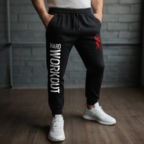 Hard workout fekete melegítőnadrág