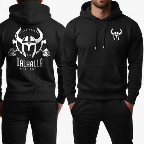 Viking workout and Valhalla strenght - Fekete pulóver