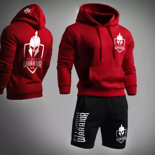 It's a lifestyle. Warrior piros pulóver + fekete rövidnadrág 