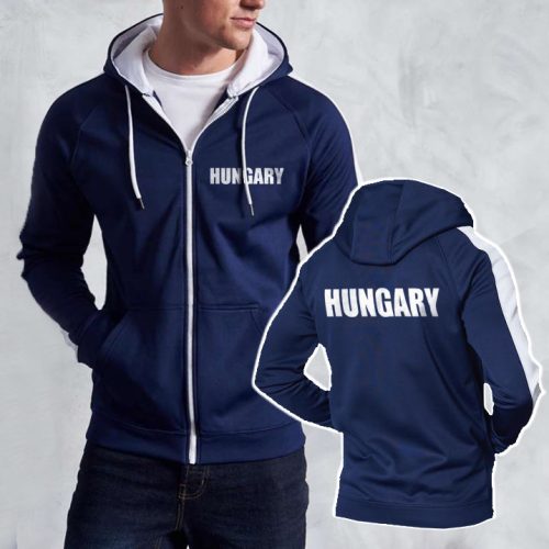 Hungary cipzáras pulóver / Kék-fehér